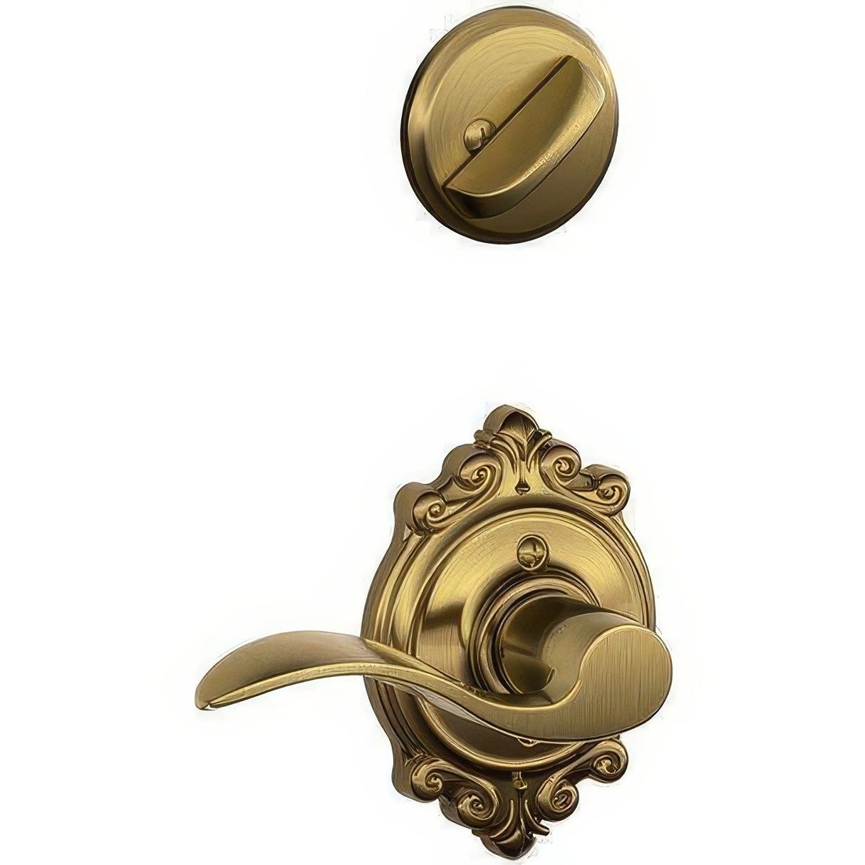 Schlage F59ACC609BRKRH F59-ACC-BRK-RH F-Series Accent Right Hand Interior Pack Lever Antique Brass