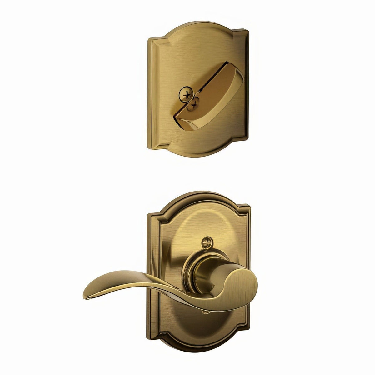 Schlage F59ACC609CAMRH F59-ACC-CAM-RH F-Series Accent Right Hand Dummy Interior Pack Antique Brass