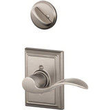 Schlage F59ACC619ADDLH F59-ACC-ADD-LH F-Series Accent Left Hand Single Cylinder Interior Trim Pack Satin Nickel