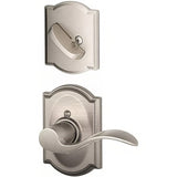 Schlage F59ACC619CAMLH F59-ACC-CAM-LH F-Series Accent Lever Single Cylinder Left Hand Interior Trim Pack Satin Nickel