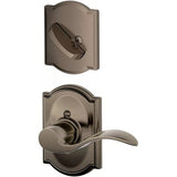 Schlage F59ACC620CAMLH F59-ACC-CAM-LH F-Series Accent Lever Single Cylinder Left Hand Interior Trim Pack Antique Pewter