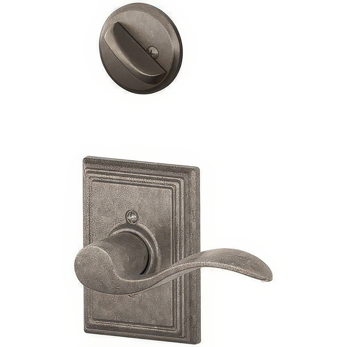 Schlage F59ACC621ADDLH F59-ACC-ADD-LH F-Series Accent Left Hand Single Cylinder Interior Trim Pack Distressed Nickel