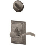 Schlage F59ACC621ADDLH F59-ACC-ADD-LH F-Series Accent Left Hand Single Cylinder Interior Trim Pack Distressed Nickel