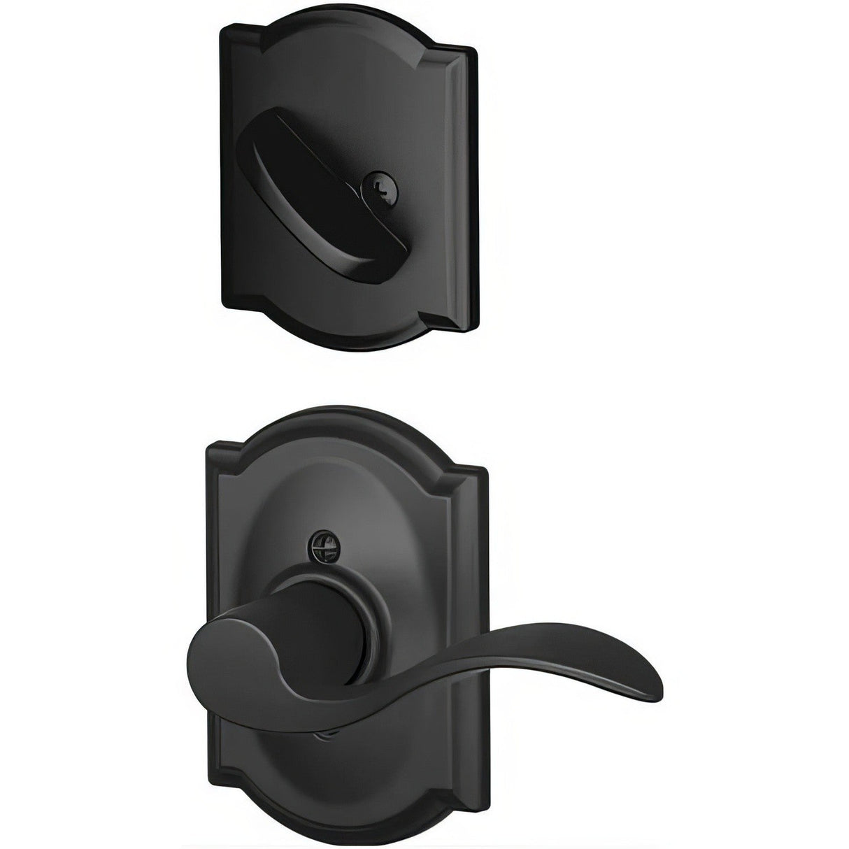 Schlage F59ACC622CAMLH F59-ACC-CAM-LH F-Series Accent Lever Single Cylinder Left Hand Interior Trim Pack Matte Black