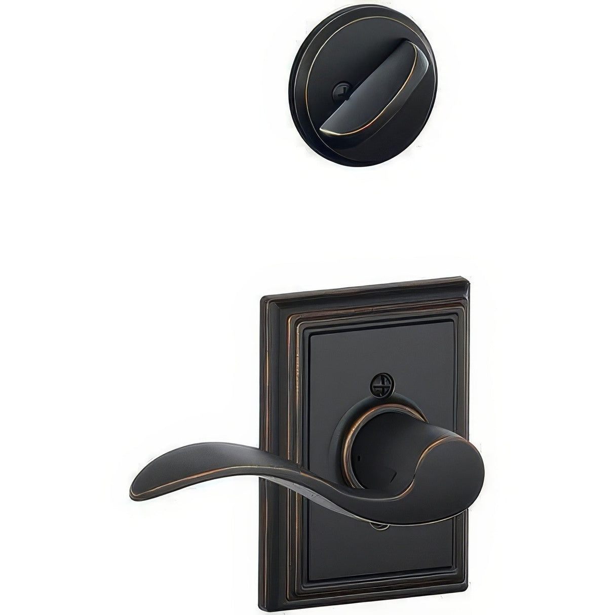 Schlage F59ACC716ADDRH F59-ACC-ADD-RH F-Series Accent Right Hand Interior Pack Lever Aged Bronze