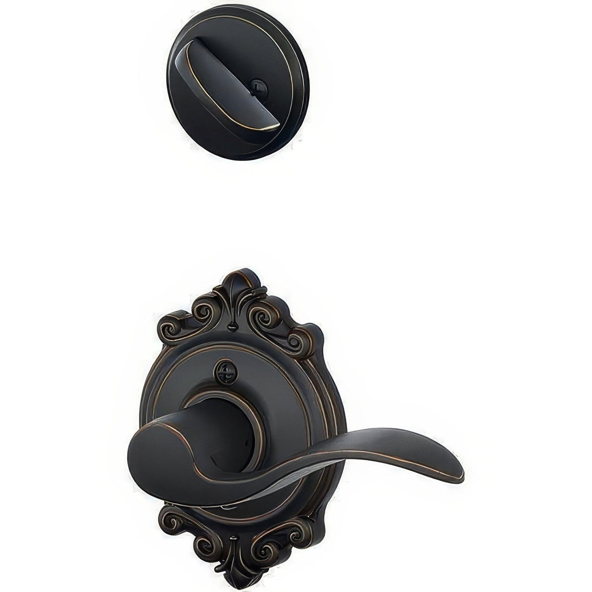 Schlage F59ACC716BRKLH F59-ACC-BRK-LH F-Series Accent Lever Left Hand Interior Trim Pack Aged Bronze