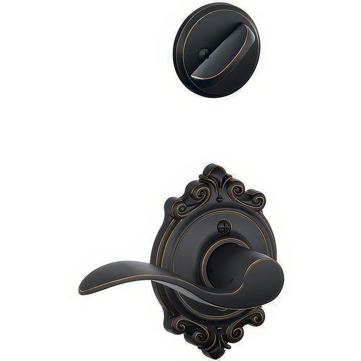 Schlage F59ACC716BRKRH F59-ACC-BRK-RH F-Series Accent Right Hand Interior Pack Lever Aged Bronze