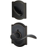 Schlage F59ACC716CAMLH F59-ACC-CAM-LH F-Series Accent Lever Single Cylinder Left Hand Interior Trim Pack Aged Bronze