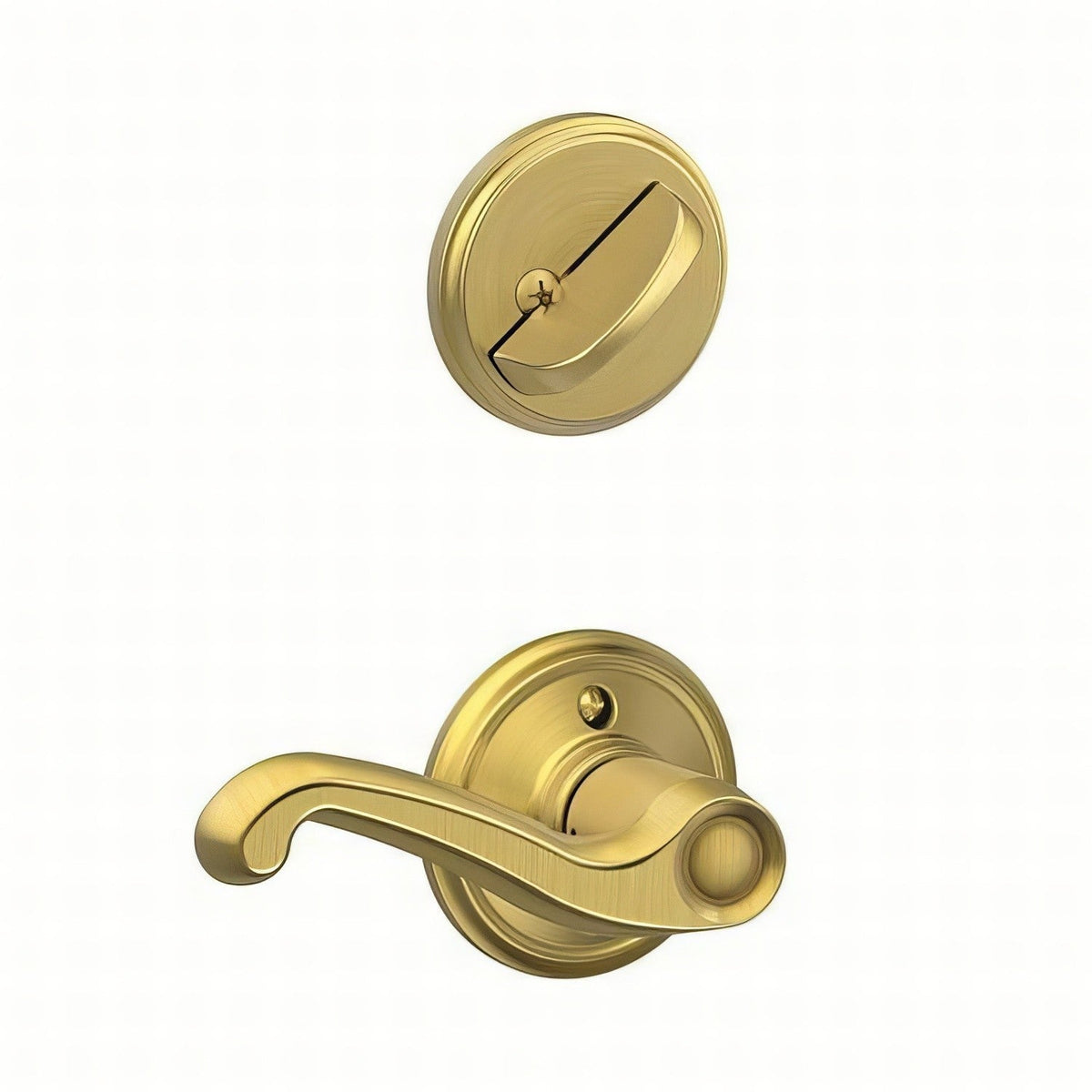 Schlage F59FLA608LH F59-FLA-LH Flair Left Hand Single Cylinder Interior Pack Satin Brass