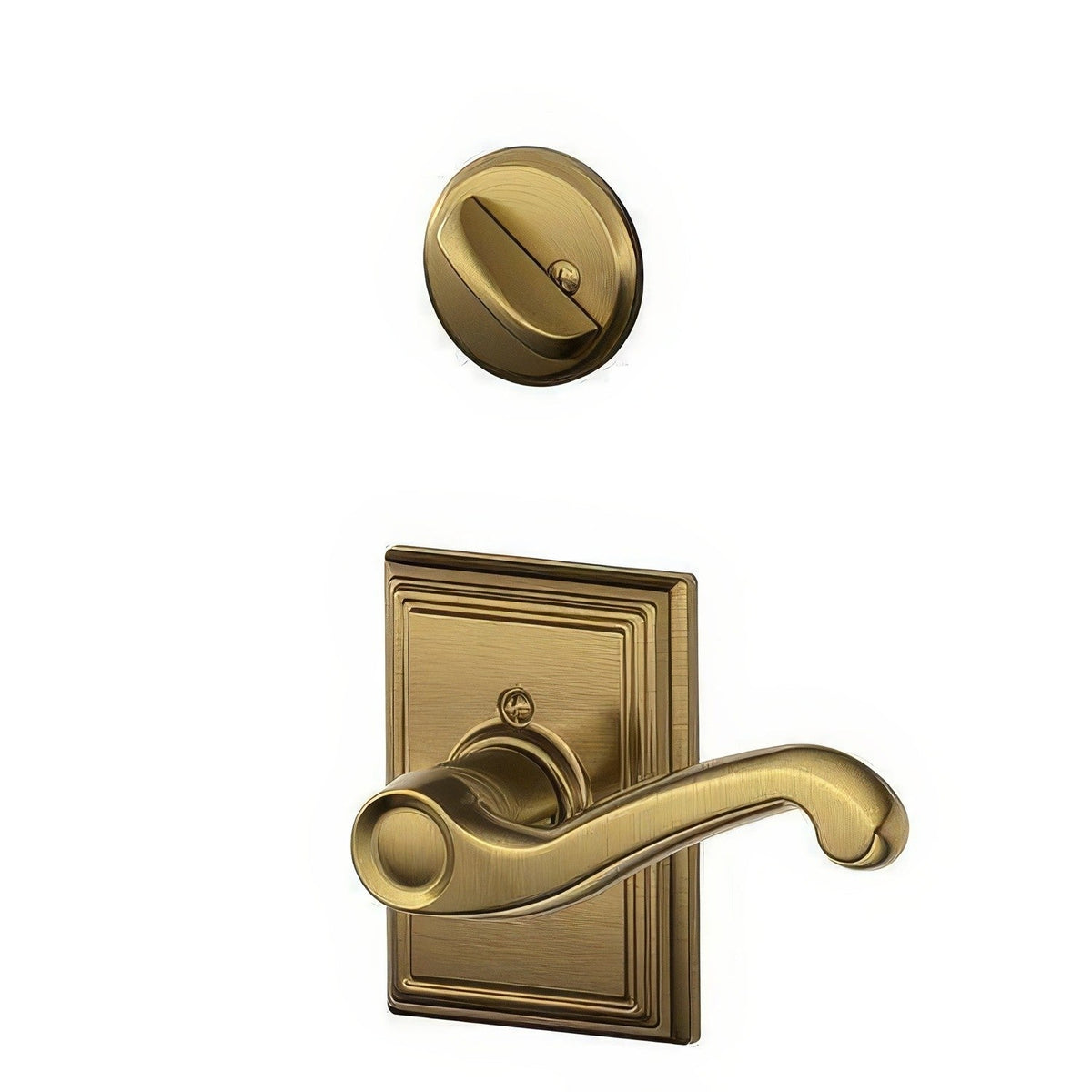 Schlage F59FLA609ADDLH F59-FLA-ADD-LH Flair Left Hand Interior Pack Lever Antique Brass