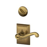 Schlage F59FLA609ADDLH F59-FLA-ADD-LH Flair Left Hand Interior Pack Lever Antique Brass