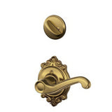 Schlage F59FLA609BRKLH F59-FLA-BRK-LH Flair Left Hand Interior Pack Lever Antique Brass