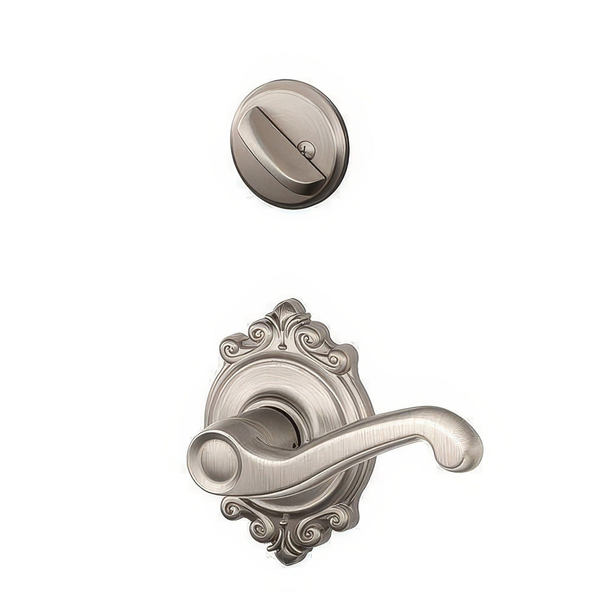 Schlage F59FLA619BRKLH F59-FLA-BRK-LH Flair Left Hand Interior Pack Lever Satin Nickel