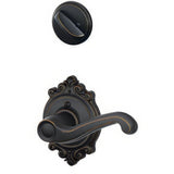 Schlage F59FLA716BRKLH F59-FLA-BRK-LH Flair Left Hand Interior Pack Lever Aged Bronze