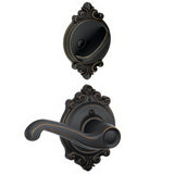 Schlage F59FLA716BRKRH F59-FLA-BRK-RH F-Series Flair Right Hand Interior Pack Lever Aged Bronze