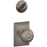 Schlage F59GEO621ADD F59-GEO-ADD Georgian Interior Pack Knob Distressed Nickel