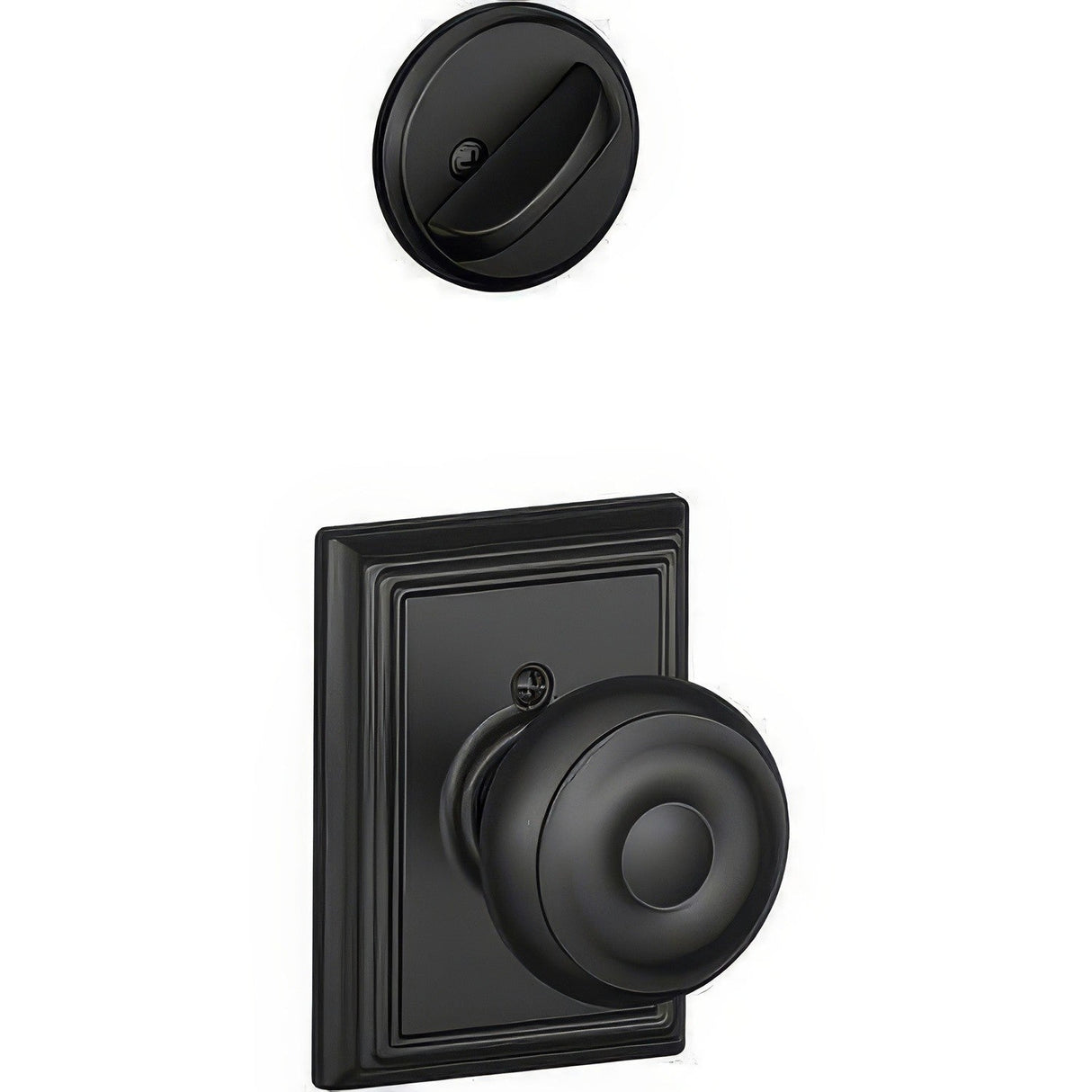 Schlage F59GEO622ADD F59-GEO-ADD Georgian Interior Pack Knob Matte Black