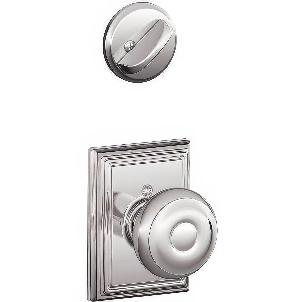 Schlage F59GEO625ADD F59-GEO-ADD Georgian Interior Pack Knob Bright Chrome