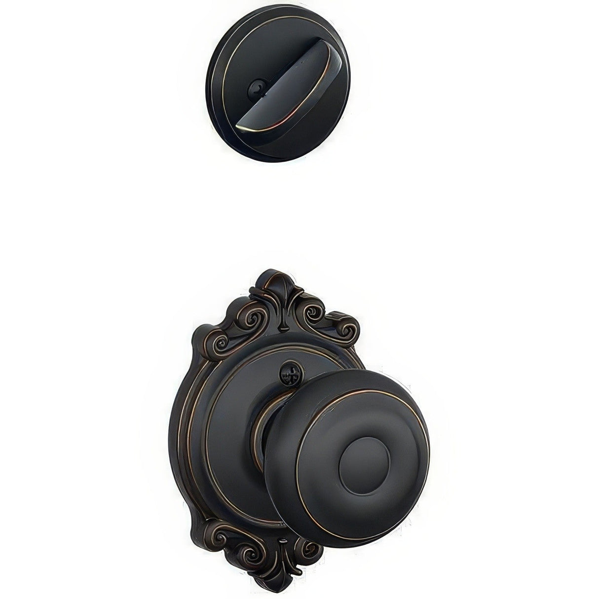 Schlage F59GEO716BRK F59-GEO-BRK F-Series Georgian Interior Pack Knob Aged Bronze