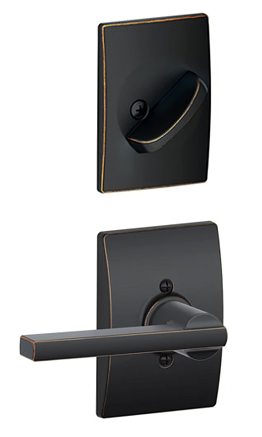 Schlage F59LAT716CEN F59-LAT-CEN F-Series Latitude Interior Pack Lever Aged Bronze