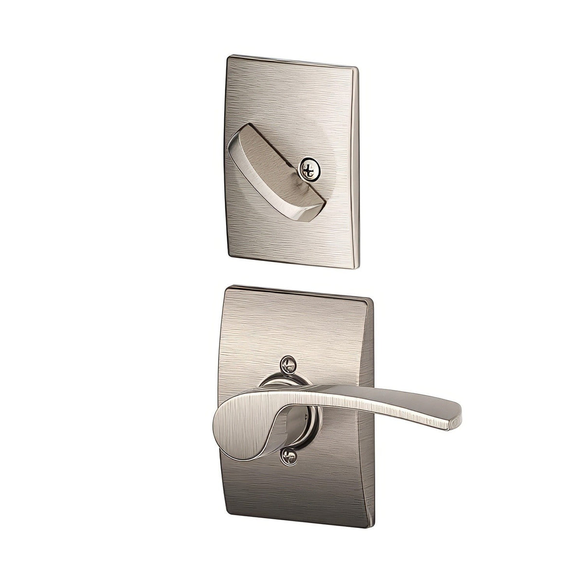 Schlage F59MER619CENLH F59-MER-CEN-LH F-Series Merano Left Hand Interior Pack Lever Satin Nickel