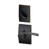 Schlage F59MER716CENLH F59-MER-CEN-LH F-Series Merano Left Hand Interior Pack Lever Aged Bronze