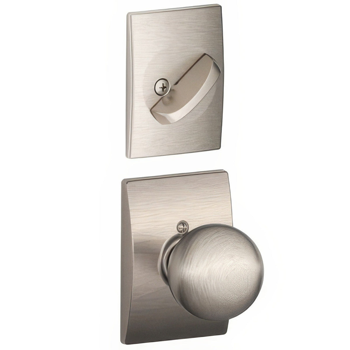 Schlage F59ORB619CEN F59-ORB-CEN F-Series Orbit Interior Pack Knob Satin Nickel
