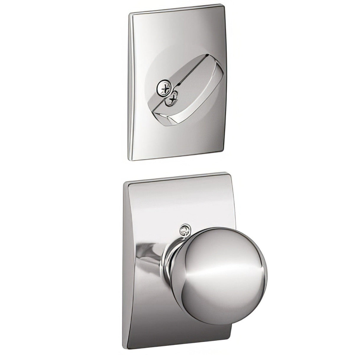 Schlage F59ORB625CEN F59-ORB-CEN F-Series Orbit Interior Pack Knob Bright Chrome