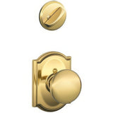 Schlage F59PLY605CAM F59-PLY-CAM F-Series Plymouth Interior Pack Knob Polished Brass