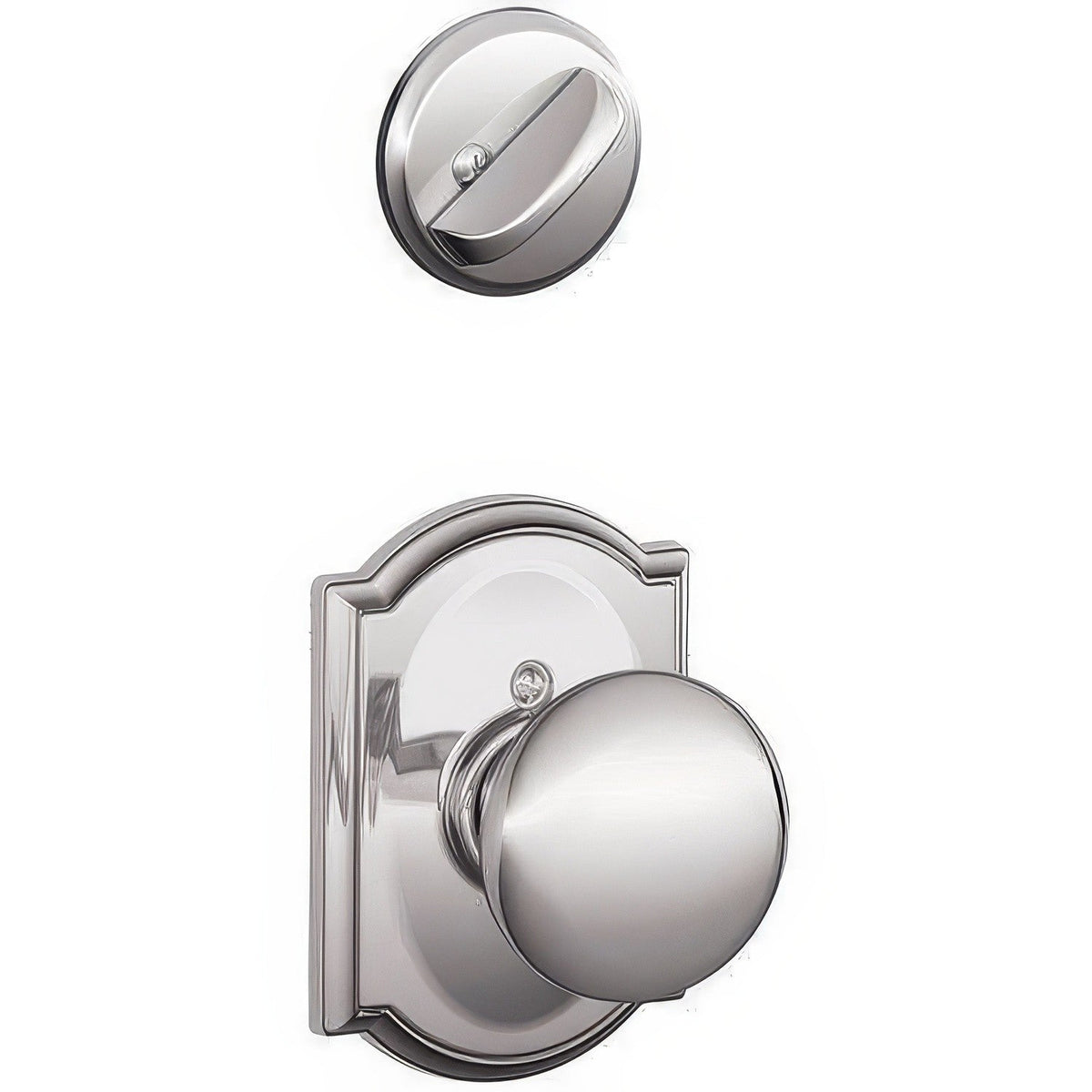 Schlage F59PLY625CAM F59-PLY-CAM F-Series Plymouth Interior Pack Knob Bright Chrome