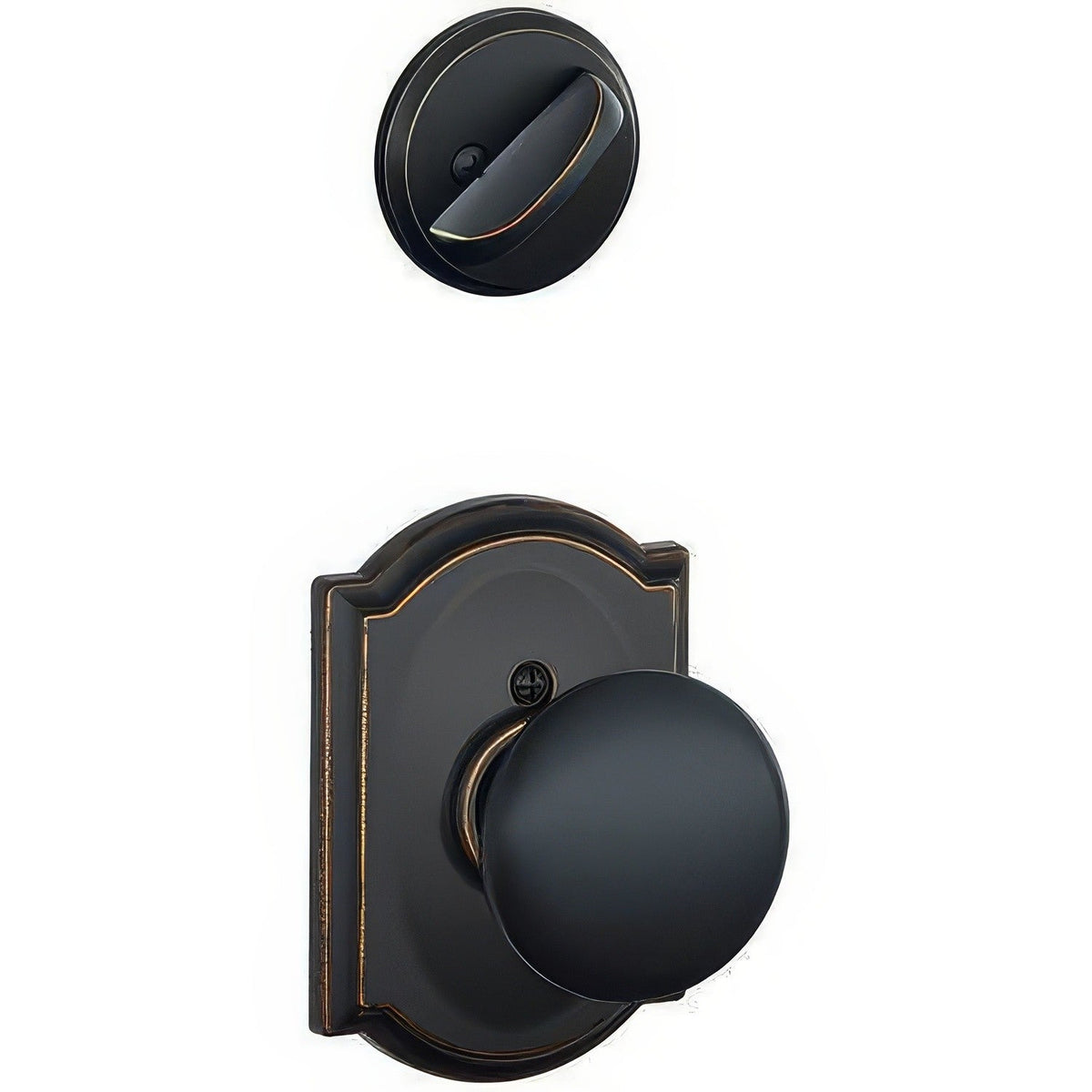 Schlage F59PLY716CAM F59-PLY-CAM F-Series Plymouth Interior Pack Knob Aged Bronze