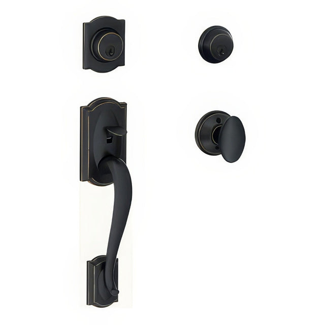 Schlage F62CAM716SIE aged bronze double cylinder handleset