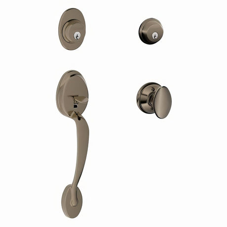 Schlage F62PLY620SIE antique pewter double cylinder handleset