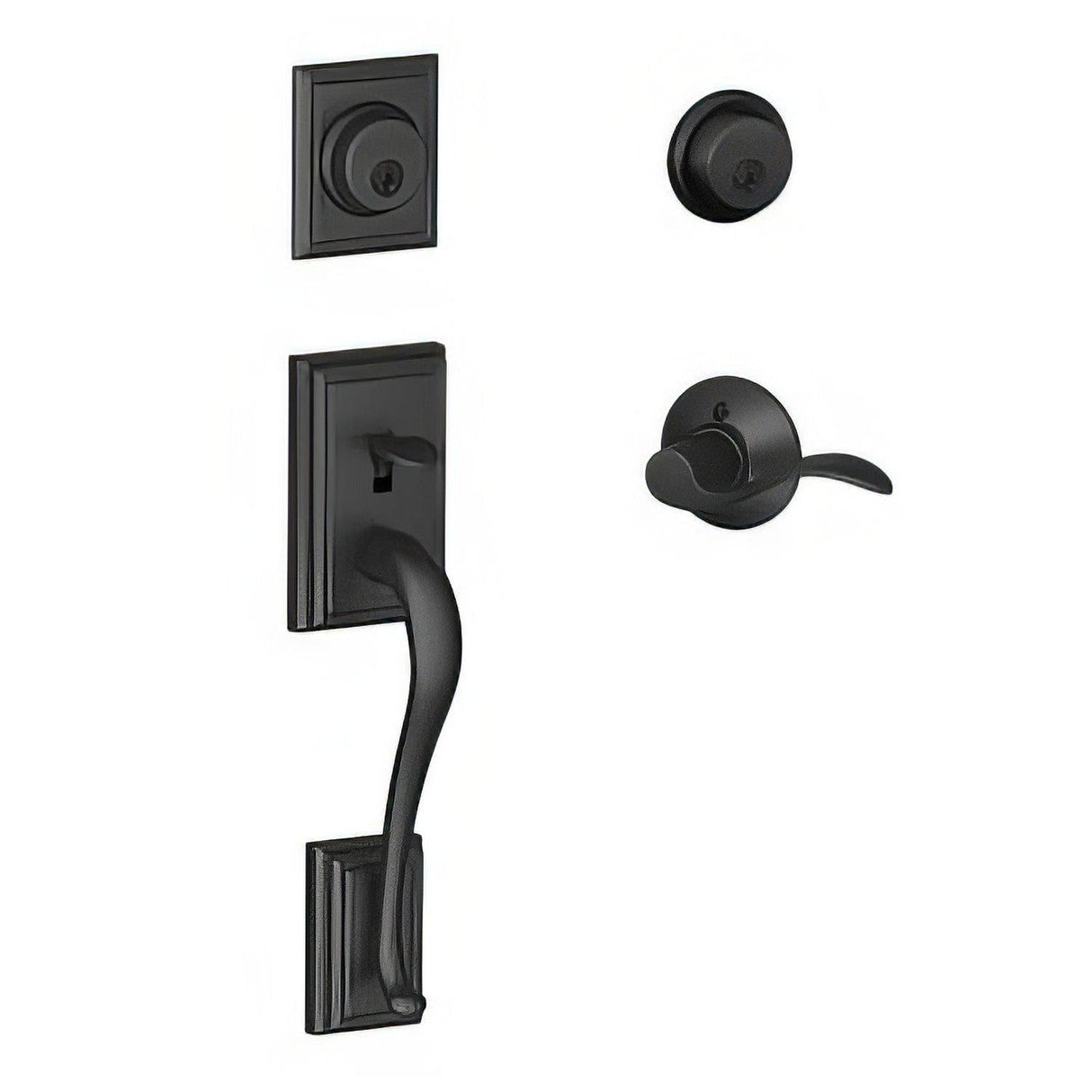 Schlage F62ADD622ACCLH F62-ADD-ACC-LH F-Series Addison Left Hand Single Cylinder Handleset Matte Black