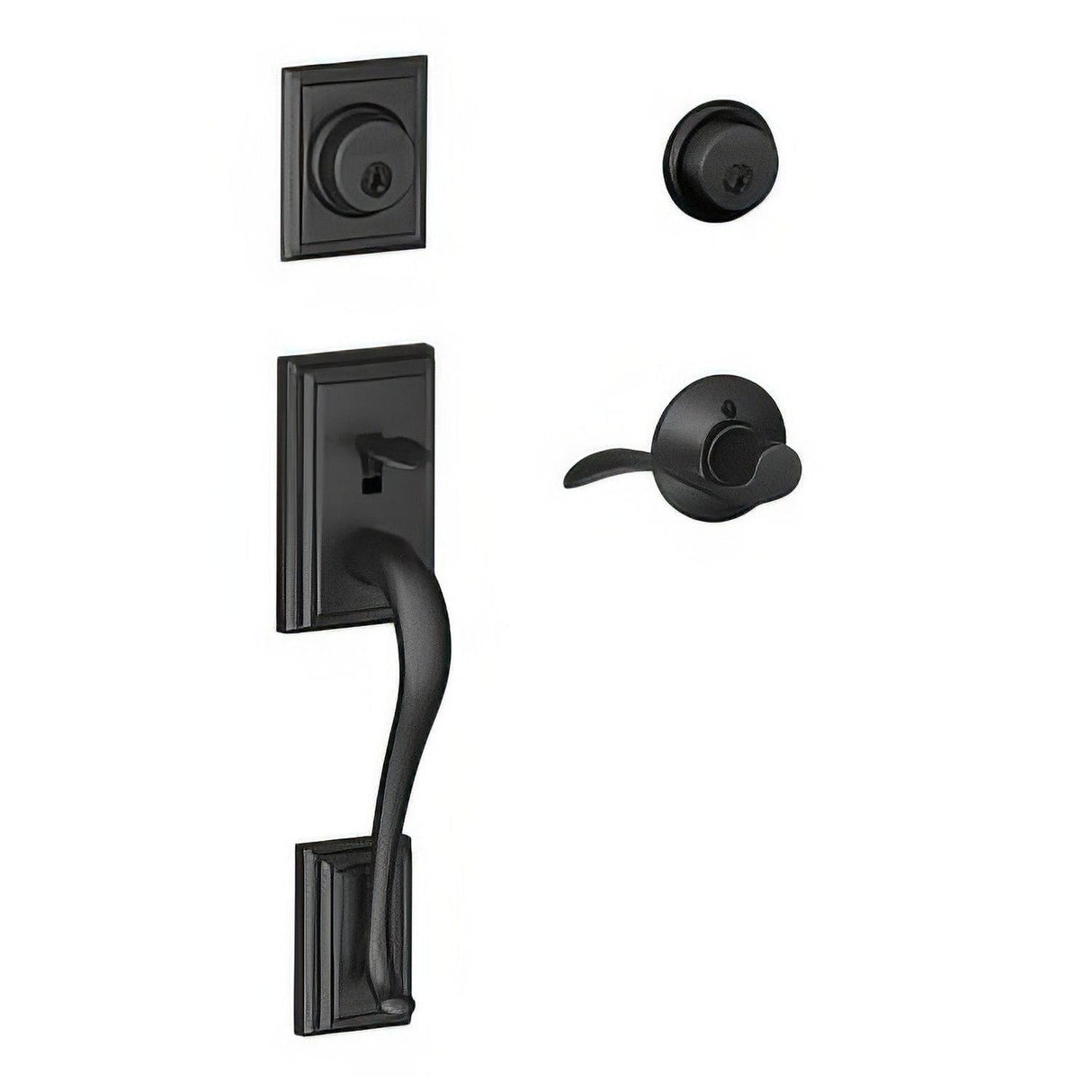 Schlage F62ADD622ACCRH F62-ADD-ACC-RH F-Series Addison Right Hand Double Cylinder Handleset Matte Black