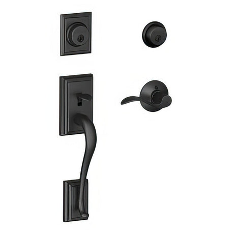 Schlage F62ADD622ACCRH F62-ADD-ACC-RH F-Series Addison Right Hand Double Cylinder Handleset Matte Black