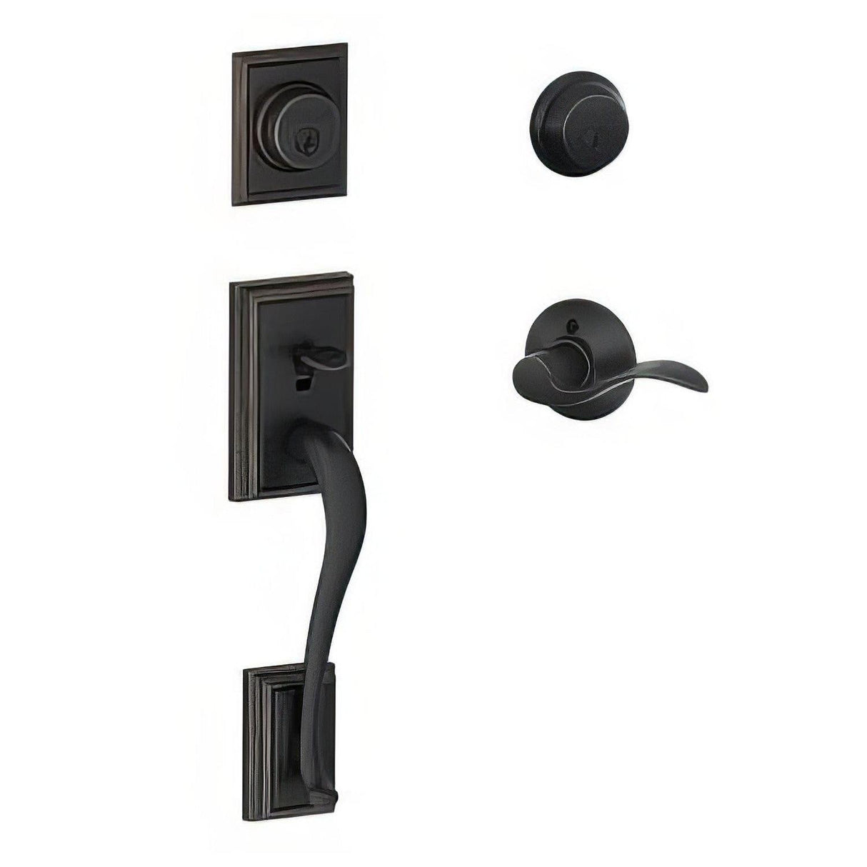 Schlage F62ADD716ACCLH F62-ADD-ACC-LH F-Series Addison Left Hand Single Cylinder Handleset Aged Bronze