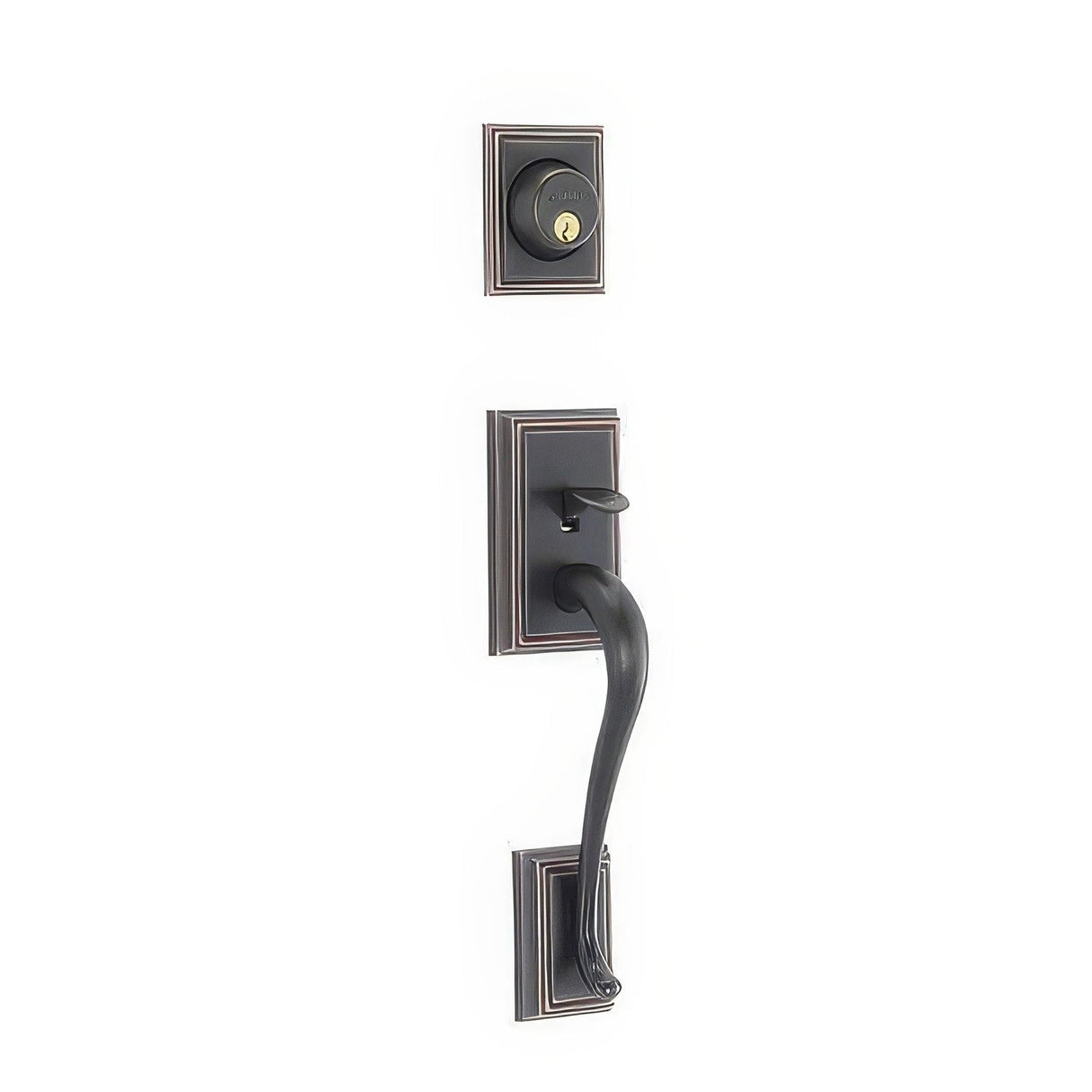 Schlage F62ADD716FLARH F62-ADD-FLA-RH F-Series Addison Right Hand Double Cylinder Handleset Aged Bronze