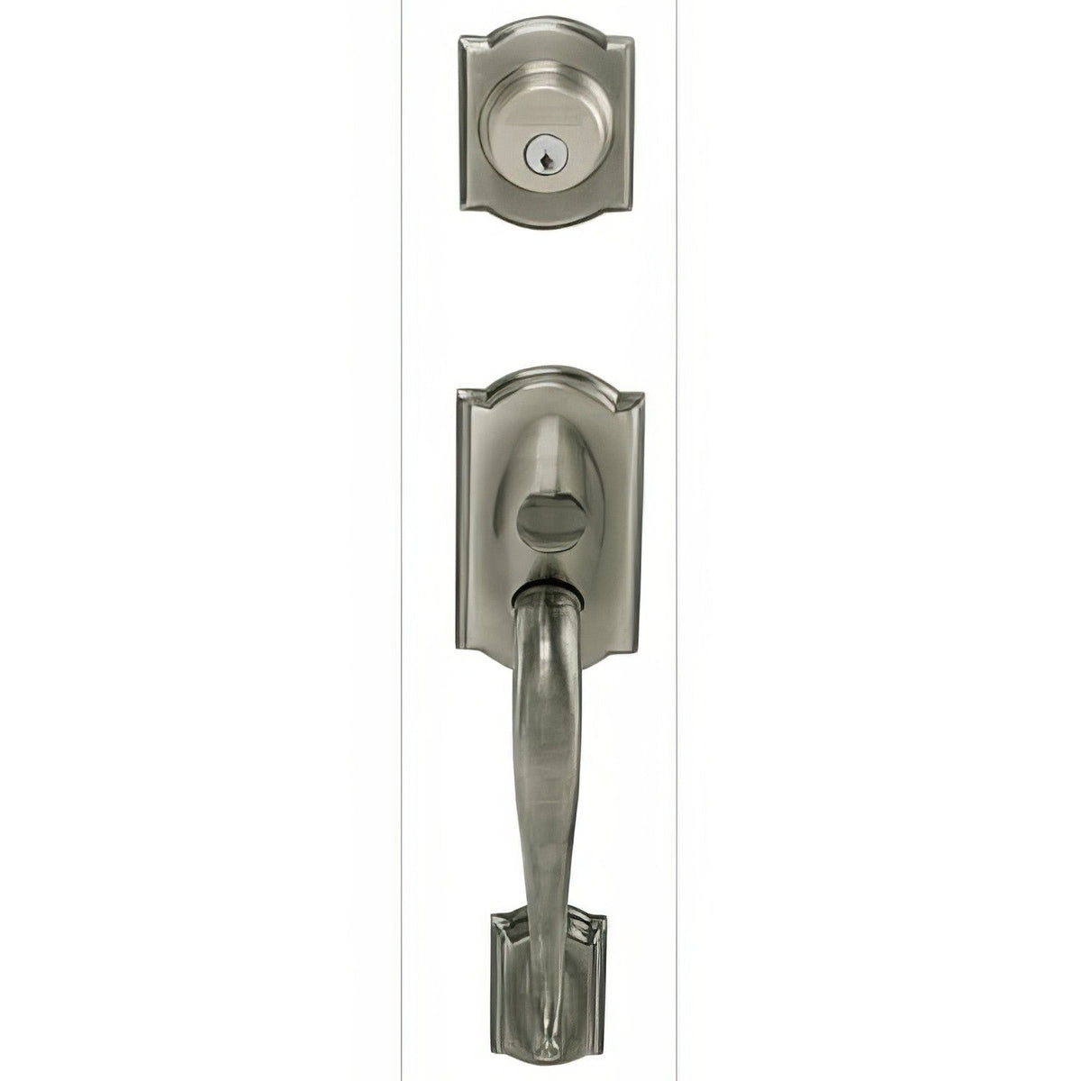 Schlage F62CAM620SIE F62-CAM-SIE F-Series Camelot Double Cylinder Handleset Antique Pewter