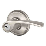 Schlage F80MER619RH satin nickel storeroom door lever