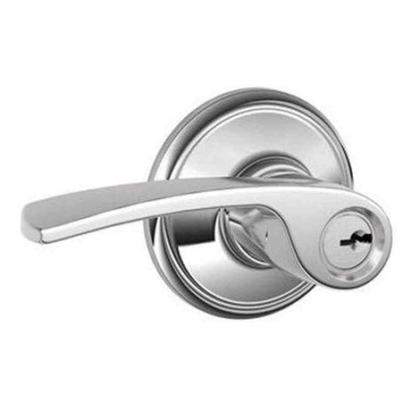 Schlage F80MER625LH polished chrome storeroom door lever