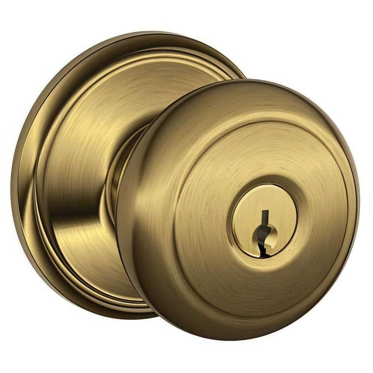 Schlage F80AND609AND FA80-AND Accents Series Andover Storeroom Door Knob Antique Brass
