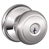 Schlage F80AND626AND FA80-AND Accents Series Andover Storeroom Door Knob Satin Chrome