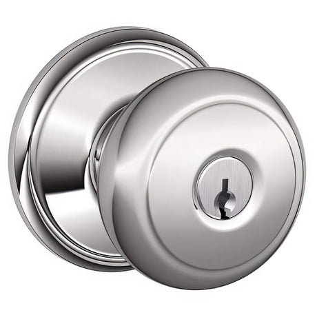 Schlage F80AND626AND FA80-AND Accents Series Andover Storeroom Door Knob Satin Chrome