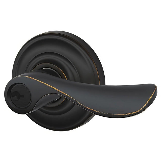 Schlage F80CHP716ANDLH F80-CHP-AND-LH Champagne Storeroom Door Lever Aged Bronze