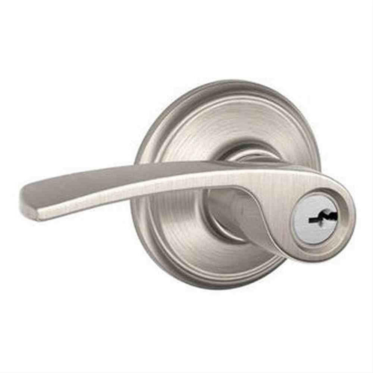 Schlage F80MER619LH F80MER-LH Merano Left Hand Storeroom Door Lever Satin Nickel