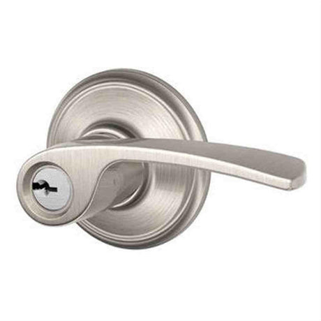 Schlage F80MER619RH F80MER-RH Merano Right Hand Storeroom Door Lever Satin Nickel