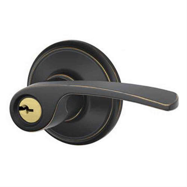 Schlage F80MER716RH F80MER-RH Merano Right Hand Storeroom Door Lever Aged Bronze