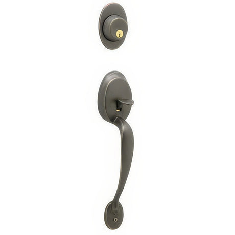 Schlage F92PLY716 aged bronze dummy handleset