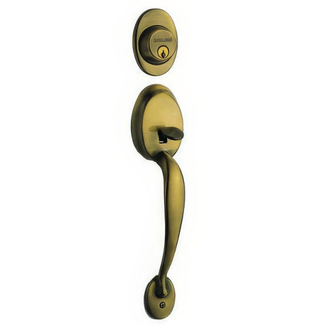 Schlage F92PLY609 antique brass dummy handleset